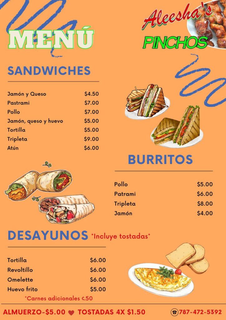 Aleesha’s Pinchos La Moca Calle Ancha Pinchos Puertorriqueños ()